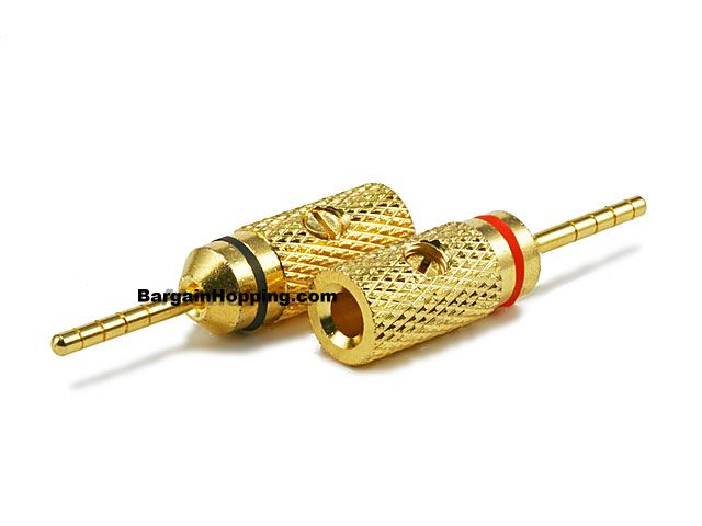 PAIR OF High-Quality Copper (non-banana) Speaker Plugs - Pin Cri